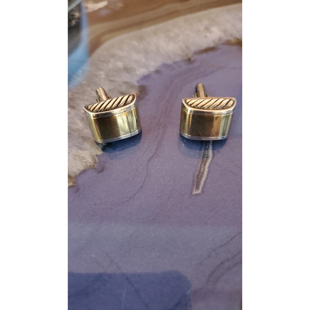 David Yurman sterling and 18k gold cufflinks